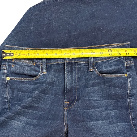 Frame Le High Flare High Rise Raw Released Fray Hem Med Blue Denim Jeans Size 28 - Picture 14 of 14